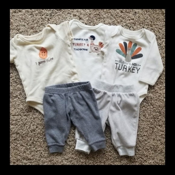Multibrand 5 Piece 0-3M Thanksgiving Bundle. - Picture 1 of 1